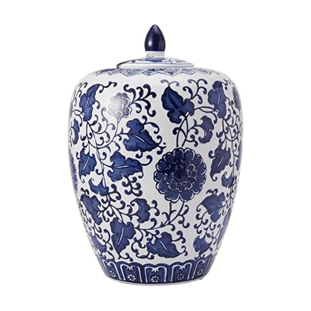 Mikasa Inch Blue and White Floral Ceramic Canister with Lid 5248977